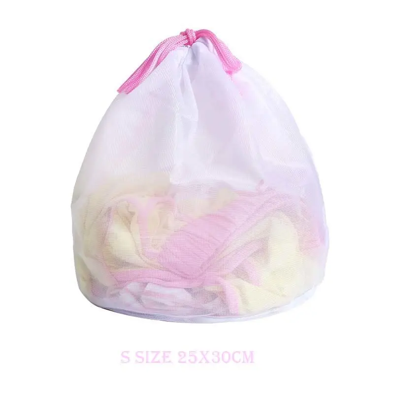 25x30cm pink Полиэфирный мешок на молнии для грязного белья, одежды, мешок для стирки бюстгальтера, носков, нижнего белья, мешок для стирки, контейнер, машина, протектор, многоразмерный, для домашнего хранения - Color: 25x30cm pink
