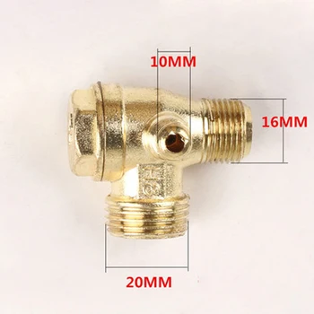 

1pc 3-Port Brass Male Threaded Check Valve Connector Cast Iron 10*16*20 For Air Compressor