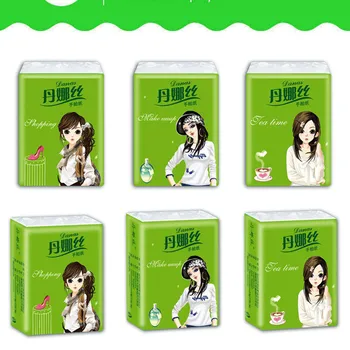 

10packs/bag Three-layer Thick Portable Pouch Handkerchief Paper Serviettes Paper Napkins Soft Skin-friendly Thicken Paper Z2