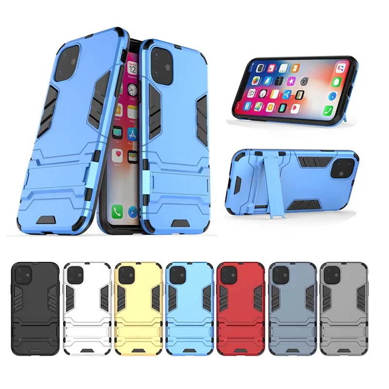 Бронированный чехол для iPhone 13 12 Mini 11 Pro Max 2019 Противоударная подставка 2 в 1 мягкий