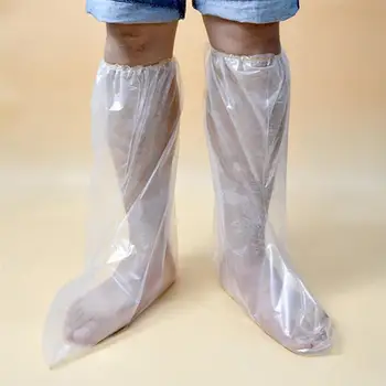 

1 Set 10pcs Waterproof Disposable Transparent Leg Cover Shoe Cover Leg Protective Cover for Outdoor Use (90cm Transparent)