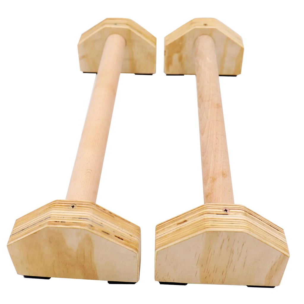 Wooden Dip Bar Station Parallette Bars Balance Arm Shoulder Muscles Fitness Equipment for Home Gym Training Upper Body Exercise