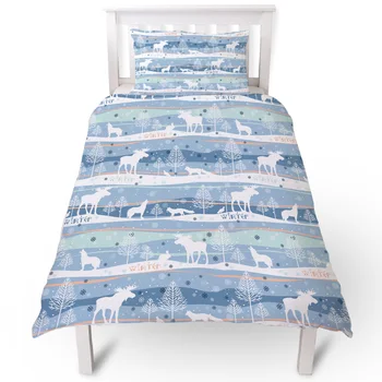 

Christmas Snowflakes And Elk Duvet Cover Pillow Case Quilt Cover Set Bedclothes Single Bedding Sets For Bed