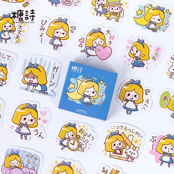 

45 pcs/set Cute Little Fairy Tale Alice Paper Stckers Scrapbooking Stationery Diary Sticker Supply Seal Labels