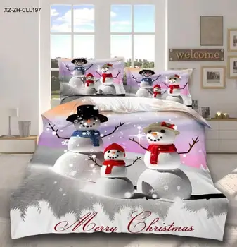 

BEST.WENSD OEM Christmas Snowman beddings king size comforter set kid twin full queen king bed Merry Christmas duvet set cover