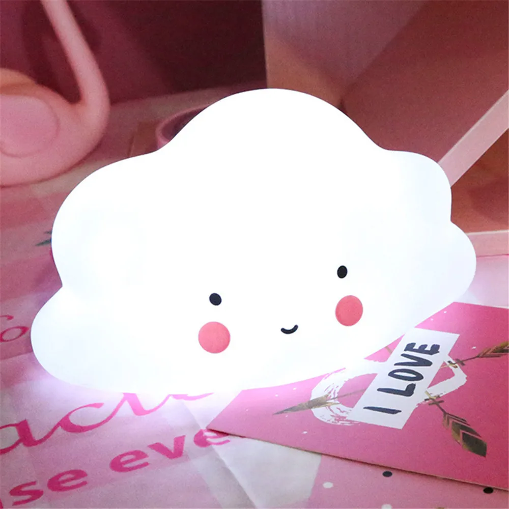 night light lamp Cloud Shape Button Battery Night Light Children Light Baby Nursery Lamp Bedroom Sleep for Children Girl Toy Christmas Gift moon night light