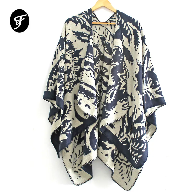 

Women's Luxury Sweater Poncho Cape Coat Open Front Blanket Shawls and Wraps Cardigan Open Front Shawl Scarves Female Ruana