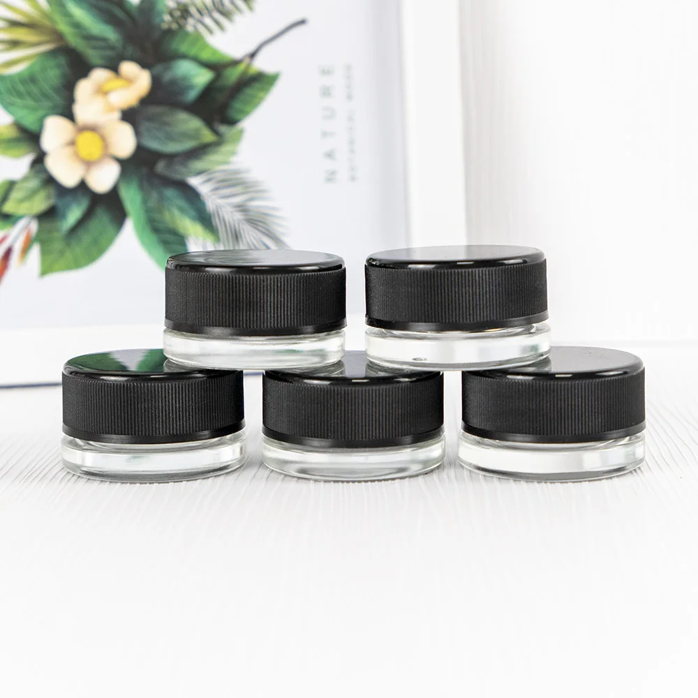 9ml Reusable Clear Glass Cream Empty Bottles Emulsifiable Paste Packaging Vials Hyaline Vitreous Cosmetics Gifts Jars 10Pcs