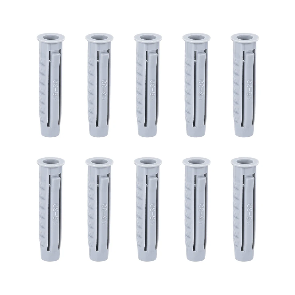 100pcs Gray Plastic Expansion Pipe Anchors for DIY