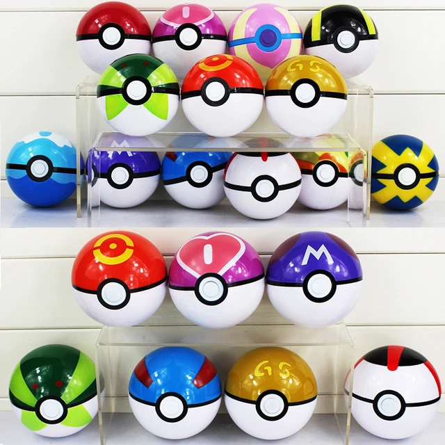 Pokebola Timer Ball 7cm Tamanho Com 10 Pokemon Aleatório