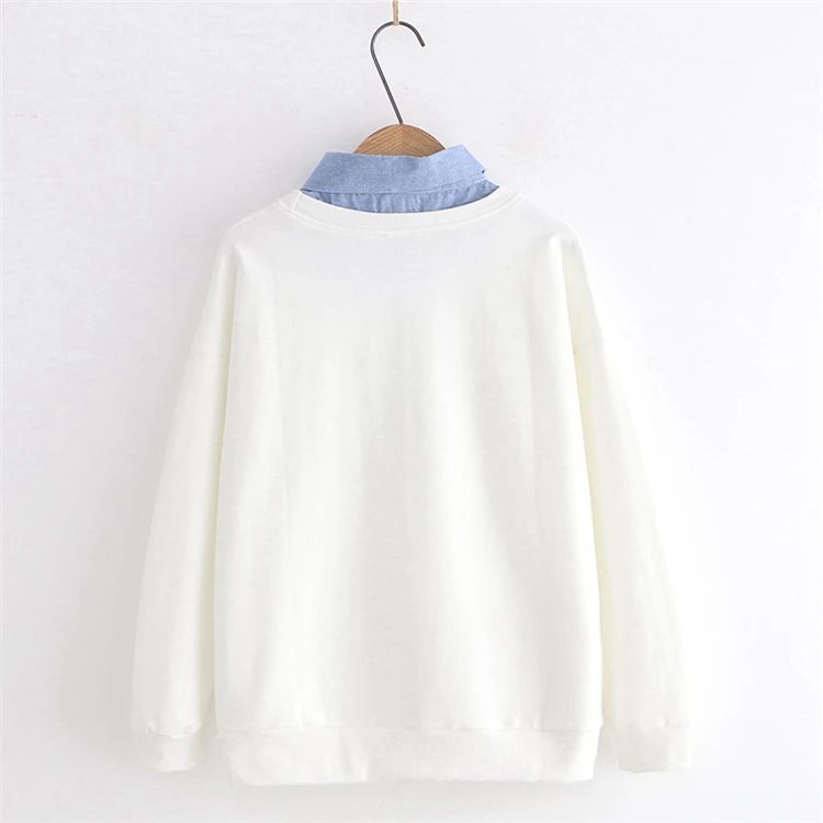 Merry Pretty Хлопковые женские толстовки с мультяшным принтом из двух частей толстовки зимние спортивные костюмы с длинным рукавом и отложным воротником
