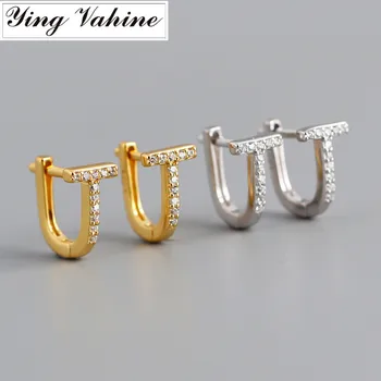 

ying Vahine New 100% 925 Sterling Silver Letter " T " Small Stud Earrings for Women Fashion Jewelry Best Gifts