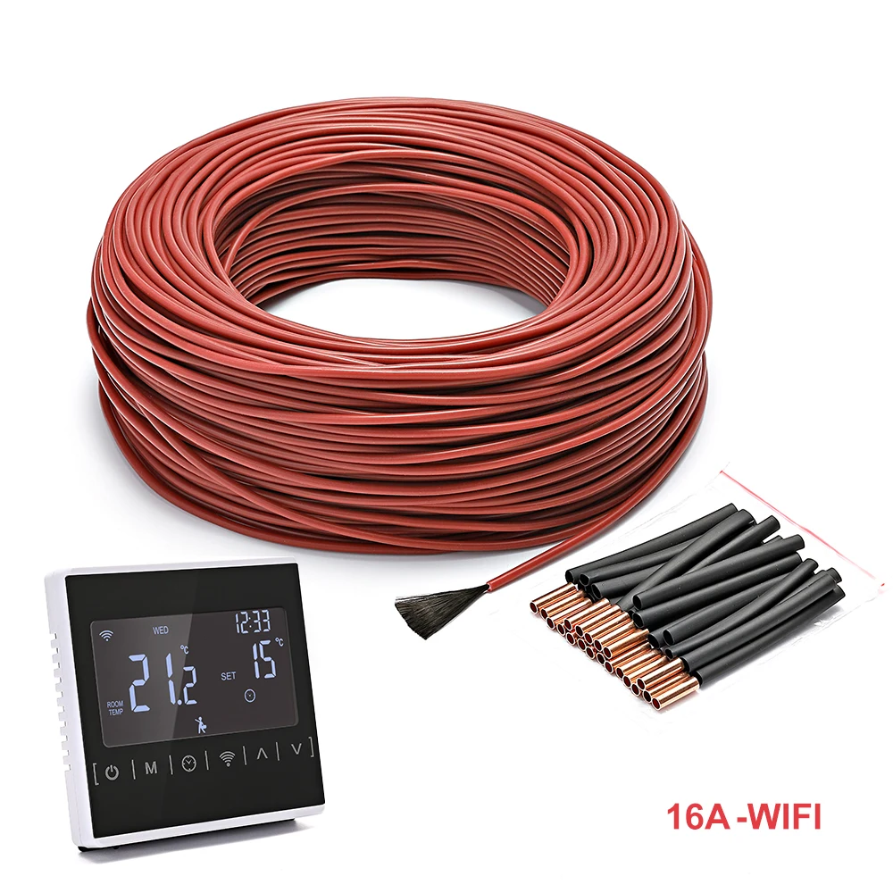 12K Warm Floor Carbon Fiber Heating Wire Electric Hotline infrared Heating Cable 220v  With temperature controller