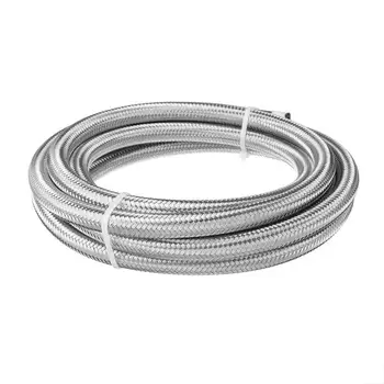 

10FT AN4 AN6 AN8 AN10 Fuel Hose Oil Gas Cooler Hose Line Pipe Tube Outside 304 Stainless Steel Braided Inside CPE Rubber