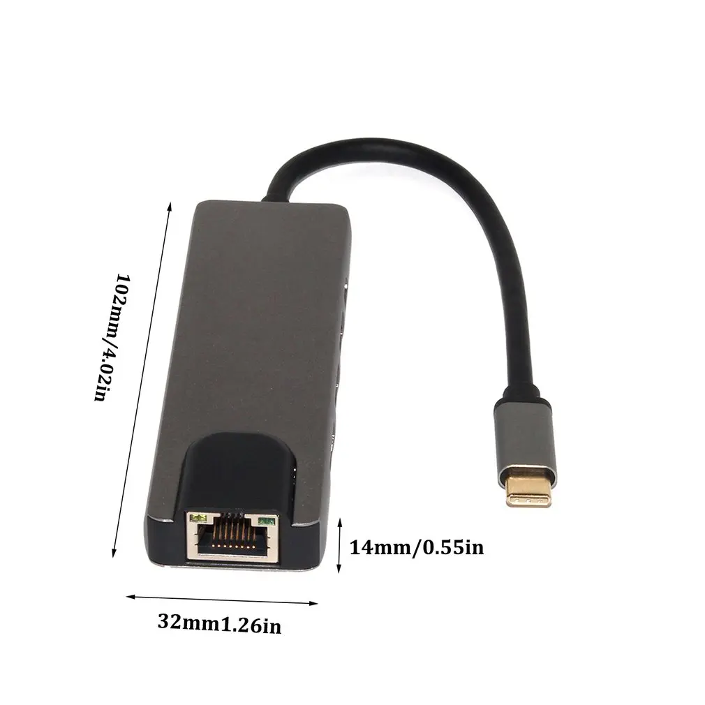 5 в 1 концентратор USB Type C Hdmi 4 к USB C концентратор для Gigabit Ethernet Rj45 Lan адаптер для Mac book Pro Thunderbolt 3 USB-C зарядное устройство