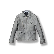 Прочитайте описание! Азиатский Малый размер мужской козьей кожи Тонкий облегающий Пиджаки мужские козья кожа стильная куртка