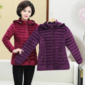 

Women jacket winter coat female parka middle-aged gold velvet cotton new style pure color temperament slim cotton jacket