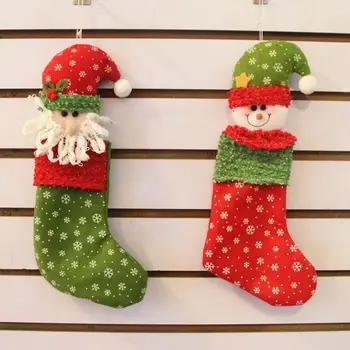 

Christmas Stock Gifts Cloth Santa Elk Socks Xmas Lovely Gift Holders For Children Fireplace Tree Christmas Decoration