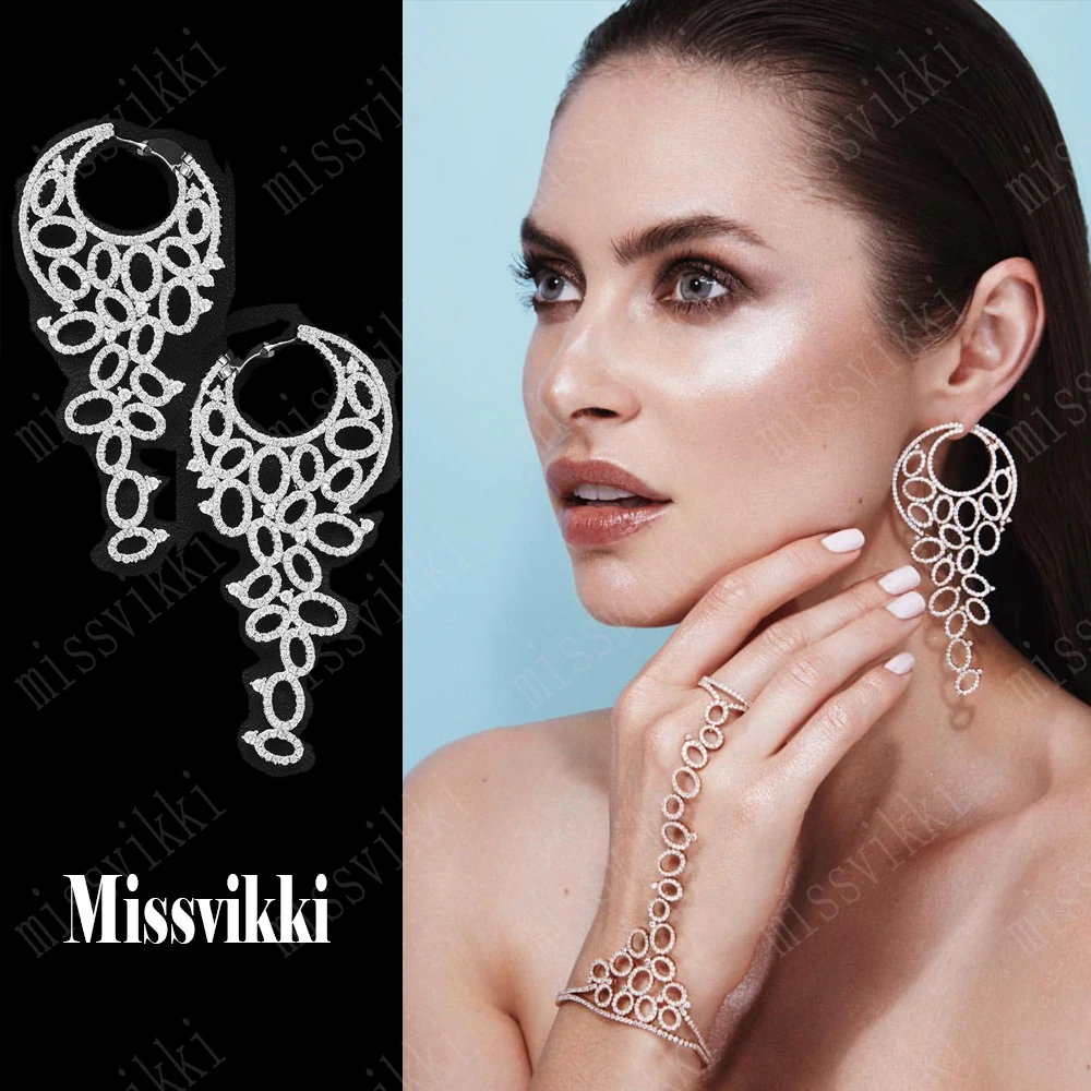Missvikki благородные очаровательные роскошные длинные висячие серьги для невесты свадебные из австрийского хрусталя вечерние блестящие трендовые серьги для женщин