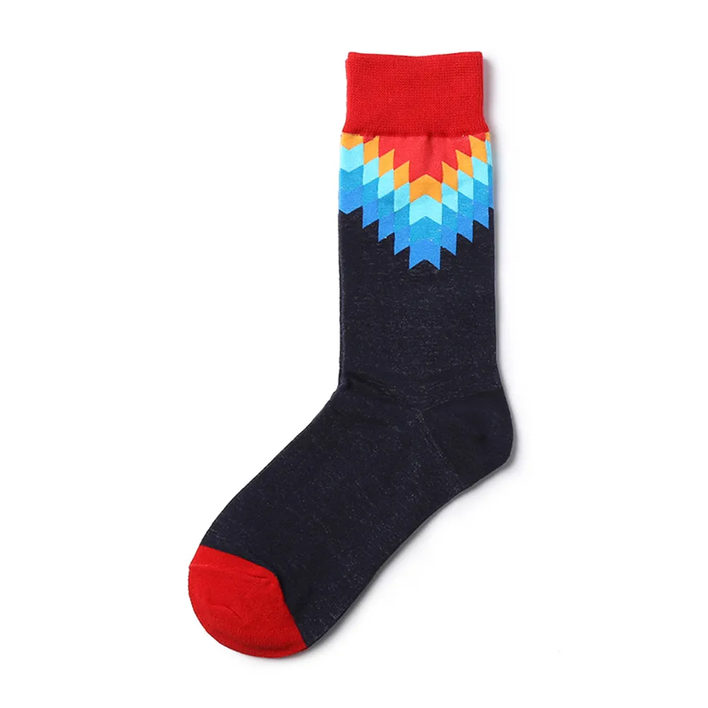 Зимние женские разноцветные носки с абстрактным узором, теплые носки с абстрактным рисунком, цветные хлопковые носки, носки, 50