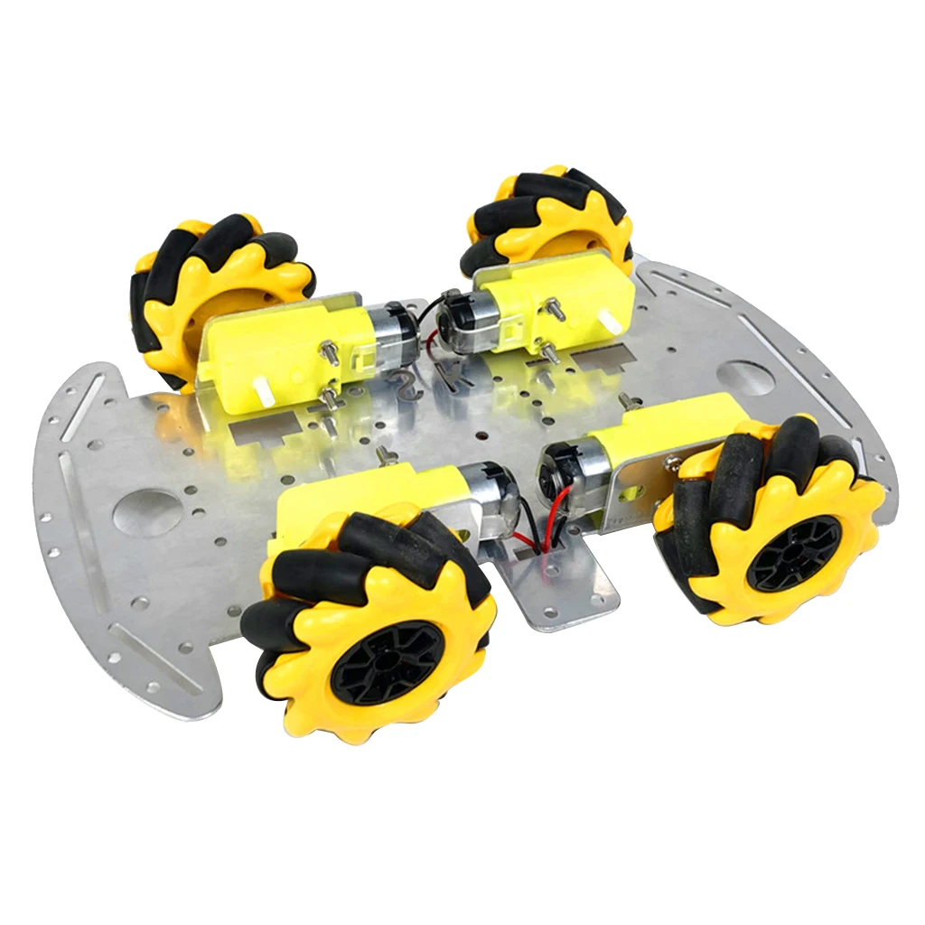 4WD Omnidirectional Wheels Robot Smart Car Chassis Kits with TT Motor for DIY Education Robot Smart Car Kit For Student kids