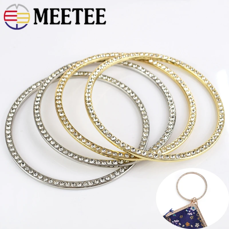 Meetee, 2 шт., 8 см, металлический сплав, алмаз, уплотнительное кольцо, ручка, пряжки, сделай сам, сумка для одежды, украшение, ремесло, аксессуары, BD371