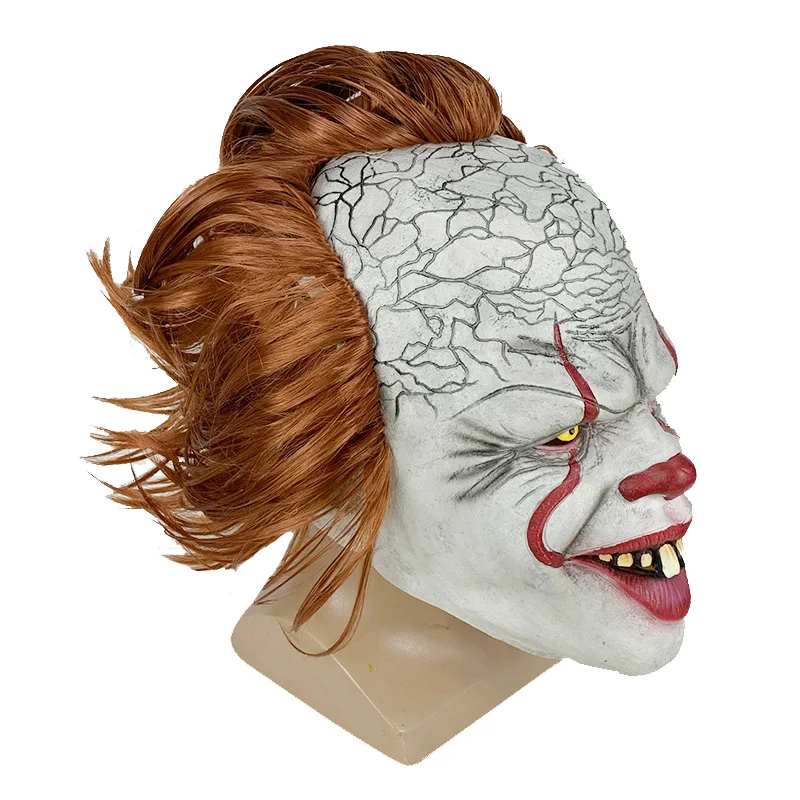 Online Stephen King s It Mask Pennywise Horror Clown Joker Mask Clown Mask Halloween Cosplay Costume Props