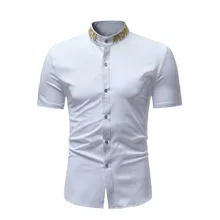 Мужская рубашка, однотонная, деловая, повседневная, официальная, белая, черная, светская, рубашки для мужчин, летние рубашки, одежда, тонкая рубашка для мужчин