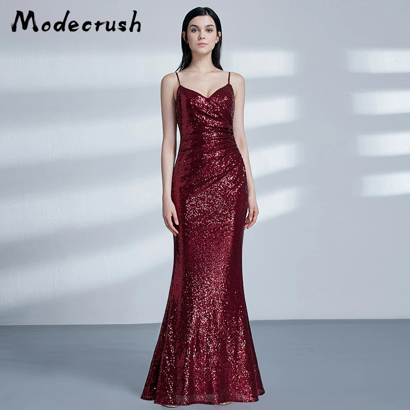 Modecrash красный ковер платье русалки длина до пола женские длинные платья пикантный облегающий Макси вечернее платье для выпускного вечера с драпировкой