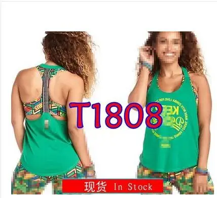 T1808 green Лидер продаж хлопковая одежда Фитнес Спорт бег одежда топы жилет женские выскокие сапоги с отворотами T1818 - Цвет: T1808 green