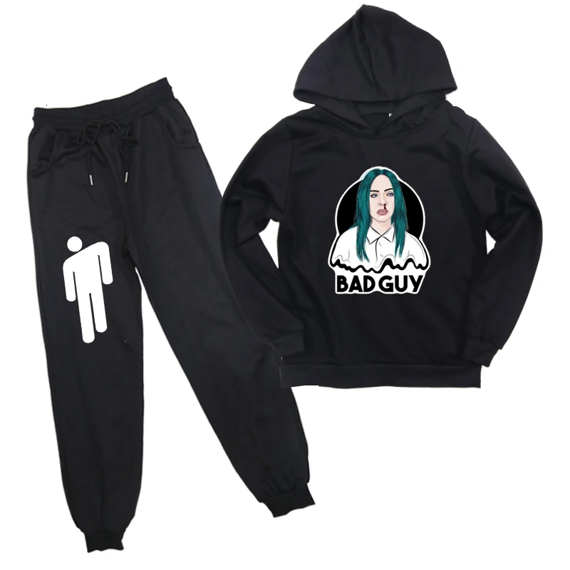 C8 Модный комплект одежды из 2 шт./компл. Billie Eilish спортивный костюм Для мужчин повседневные толстовки брюки Ropa Hombre Толстовки костюмы по доступной цене, повседневная одежда для подростков ткань - Цвет: C8