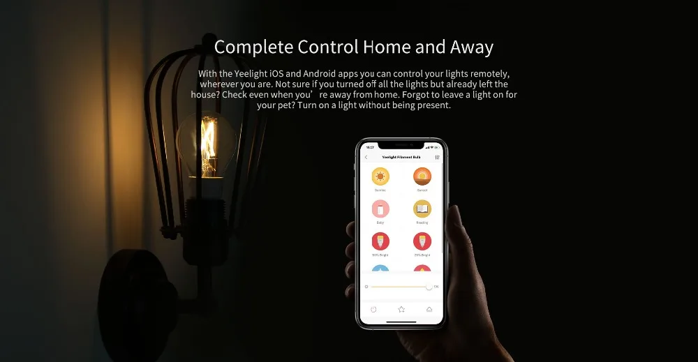 Original Yeelight Smart LED Bulb E27 6W Home Life Filament Light Wifi Remote Control Work With Mijia APP Google Assistant Alexa