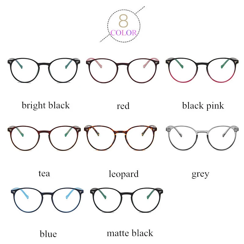 Eyeglasses Frames Myopia Glasses Optical Glasses Retro Plastic Round