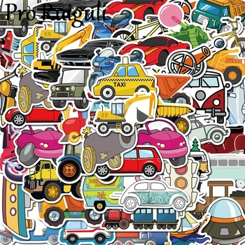 

50pcs Cartoon Vehicle Transportations Children Stickers Skateboard Guitar Suitcase Girls Waterproof scrapbooking Kids Graffiti
