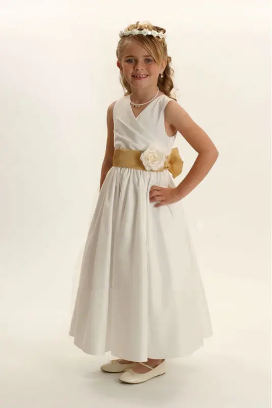 

a-line cheap Flower Girl Dress For Weddings 2017 Tank Real Party Communion Dress Little Girls Kids/Children Dress bow sashes
