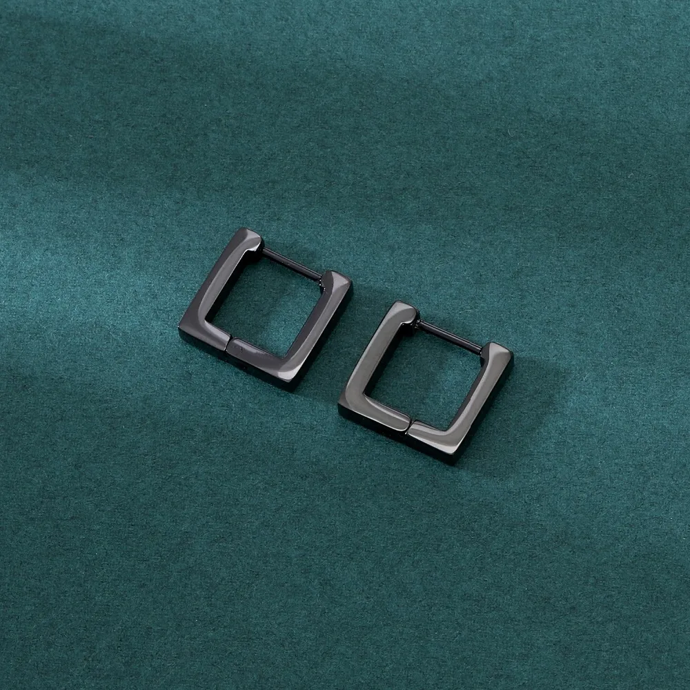 Stainless Steel Hoop Earrings for Women Men Black Rose Gold Plated Circle Round Earring Geometric Classic Cartilage Earrings