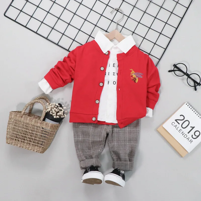 

Toddler Boys Clothing Set New Cartoon Clothing Costume Newborn Long Sleeve T-shirt Pant Suit Cotton Blouse Trousers Set