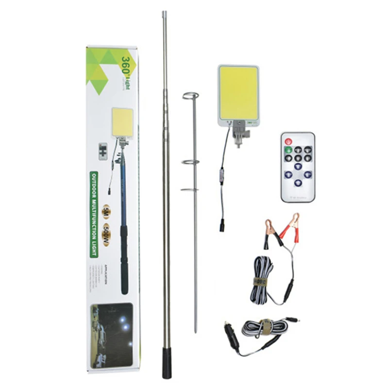 

portability 12V Uber foco led street light Spotlight ip65 recargable outdoors Road travel 4.5m Telescopic fishing rod Lantern