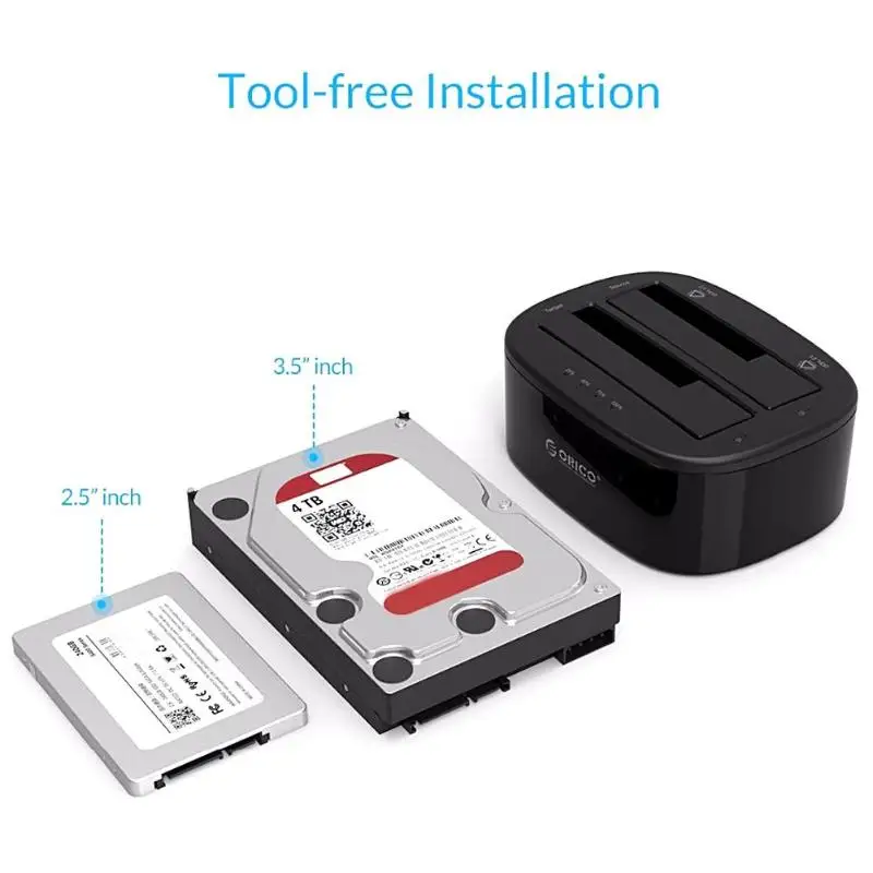 ORICO док-станция для жесткого диска 6228US3-C USB3.0 to SATA 2,5/3,5 дюймов HDD SSD автономный двойной док-станция USB3.0 5 Гбит/с Чехол