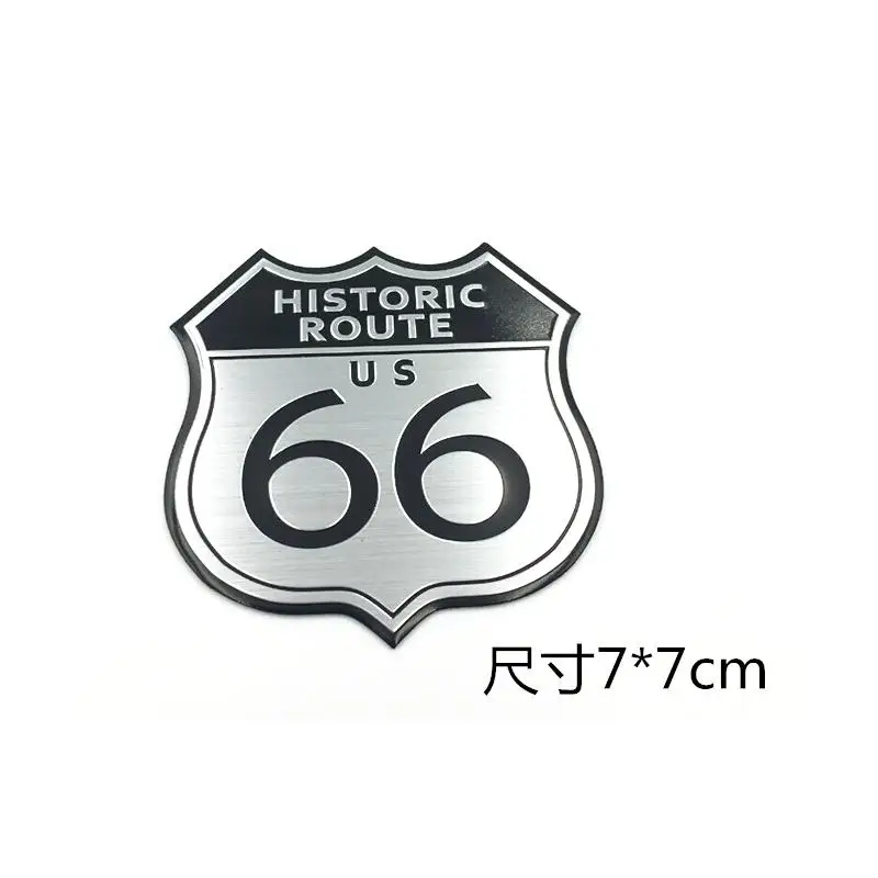 10PCSXMetal тонкий алюминиевый Route66 US66 авто стикер табличка с эмблемой Фирменная пластинка логотип