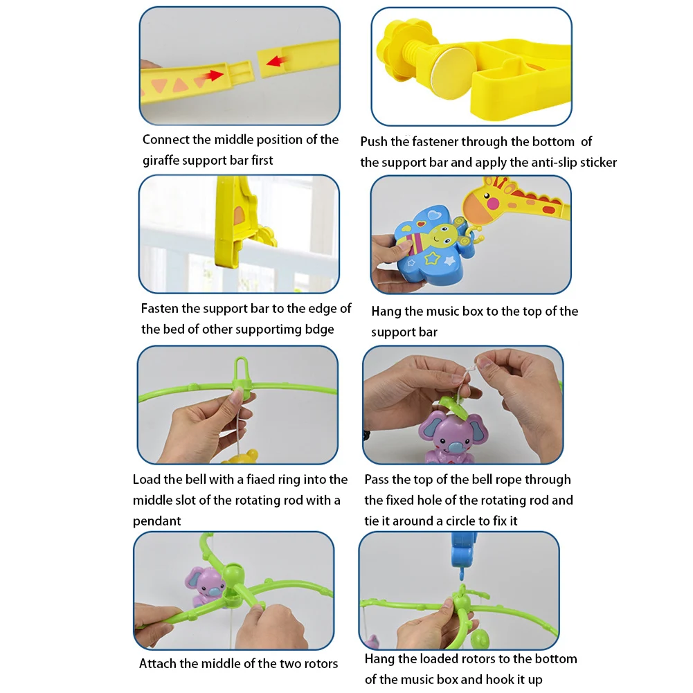 Music mobile bed bell crib animal toy bracket music rotating giraffe box cute music box gift 2