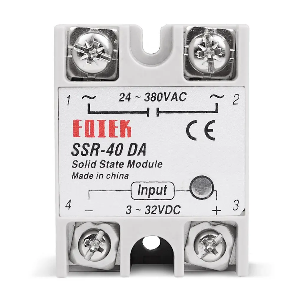 Твердотельное реле DC-AC 10A 25A 40A 60A 80A 100A 12V 3-32V DC TO 220V 24-380V AC нагрузка однофазный SSR для