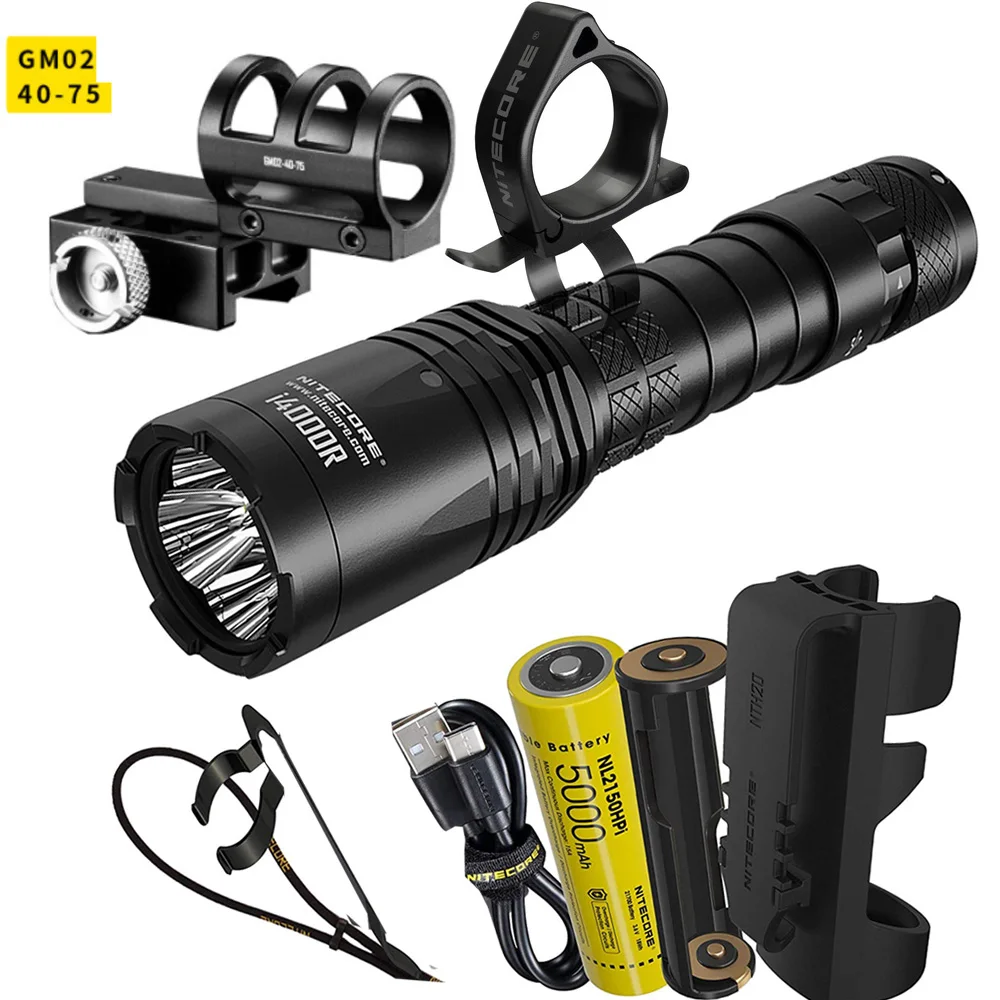 NITECORE I4000R Powerful Led Flashlight CREE XP-L2 4400 LM Rechargeable Police Flashlight w/5000mAh Battery