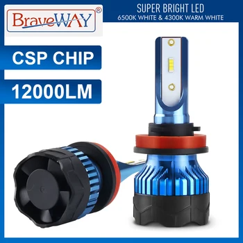 

BraveWay 12000LM Super Bright Car LED H4 Headlight H7 H8 H9 H11 HB3 HB4 Auto Lamp Items Mini Size H1 LED Bulbs 60W 12V 24V 6000K