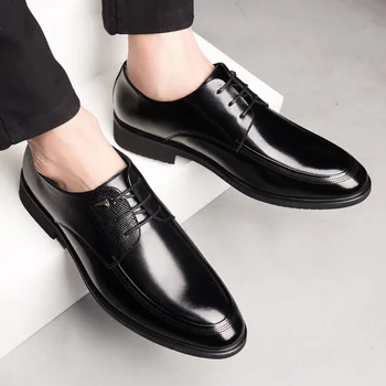 

Brand New Business Formal Shoes Split Leather Men's Dress Shoes Mens Designer Cow Muscle Skid Male Wedding Shoes 37-46