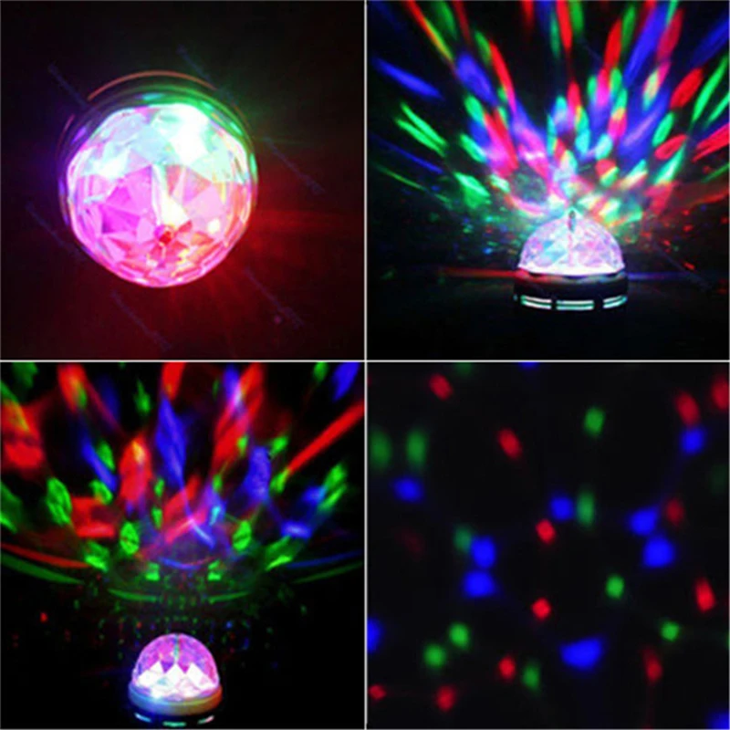 Мини E27 3 Вт 6 AC 100 240 В RGB светодиодный хрустальный магический шар сценический