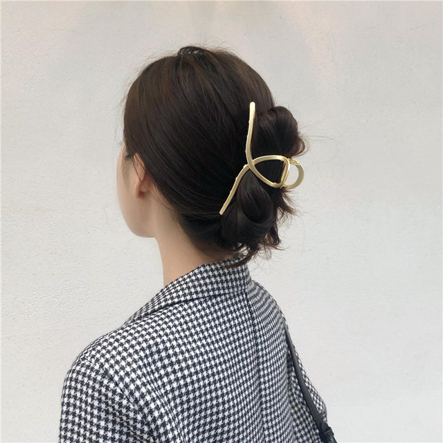 New Temperament  Flower Rhinestone Shark Clip Catch Clip Headdress Hair Catch Back Head Hairpin Hair Accessories Jewelry