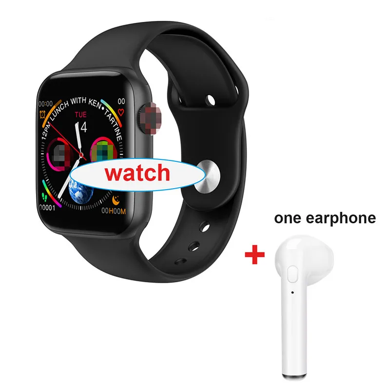 IWO 8 lite Bluetooth Смарт-часы W34 серии 4 5 ЭКГ сердечного ритма фитнес-монитор Bluetooth вызова умные часы для IOS Android - Цвет: BK add W singer ear