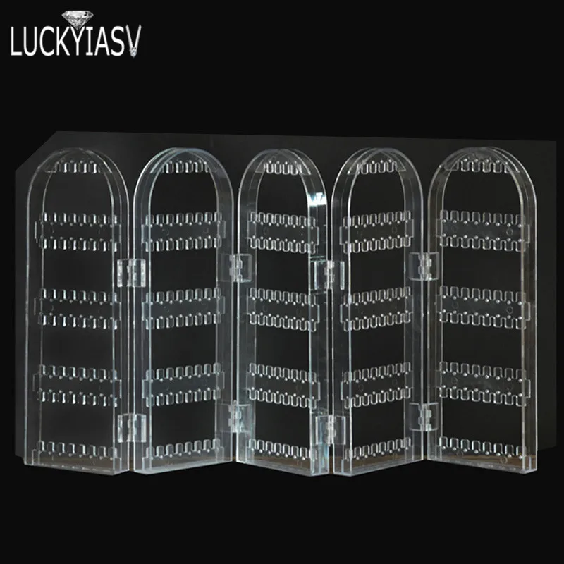 5C-300 holes 120/180/240/360 отверстия Пластик Прозрачные Серьги Шпильки Дисплей стойки складной Экран, серьги, ювелирное изделие, Дисплей стенд держатель ящик для хранения - Цвет: 5C-300 holes
