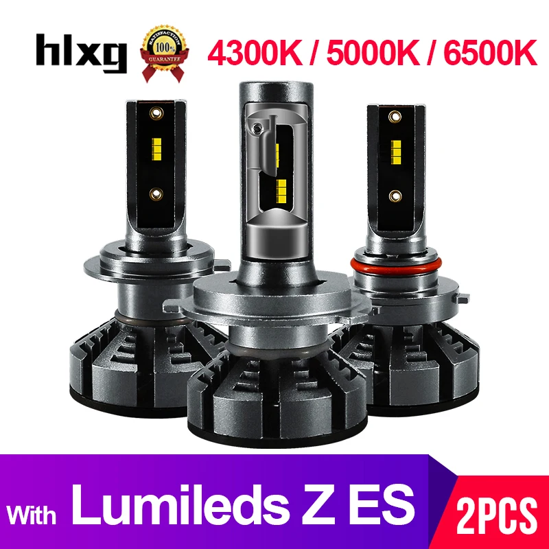 HLXG H7 LED H4 Lumileds Luxeon ZES Автомобильные Светодиодные Лампы Головного Света H1 LED H11 H8 HB3 9005 HB4 Ближний Свет Дальний Протифотуманные Фары 6500К 4300К 5000К